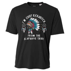 Chief Kickabitch Slapahoe Tribe Funny Native Cooling Performance Crew T-Shirt