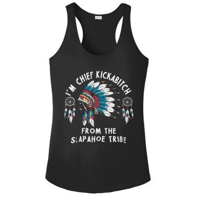 Chief Kickabitch Slapahoe Tribe Funny Native Ladies PosiCharge Competitor Racerback Tank
