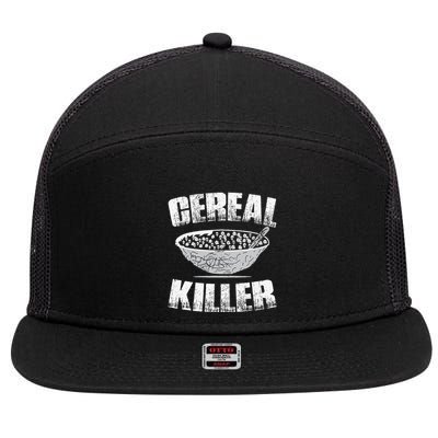 Cereal Killer Spooky Skull Gothic Culture Halloween Goth 7 Panel Mesh Trucker Snapback Hat