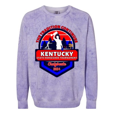 Chalybeate Ky State Horseshoe Pitching Tournament 2024 Colorblast Crewneck Sweatshirt