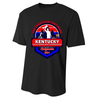 Chalybeate Ky State Horseshoe Pitching Tournament 2024 Performance Sprint T-Shirt