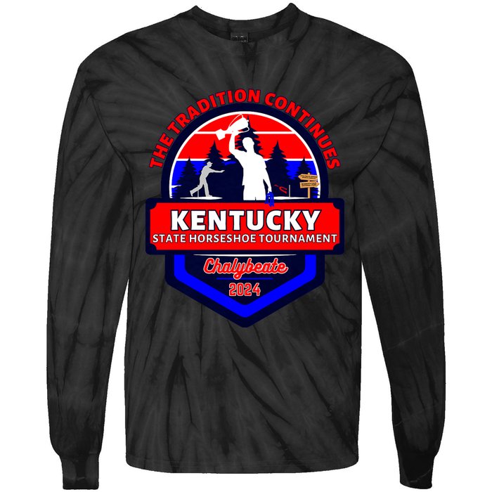 Chalybeate Ky State Horseshoe Pitching Tournament 2024 Tie-Dye Long Sleeve Shirt