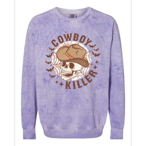 Cow Killer Skull Halloween Western Cow Country Gift Colorblast Crewneck Sweatshirt