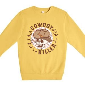 Cow Killer Skull Halloween Western Cow Country Gift Premium Crewneck Sweatshirt