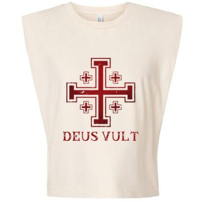 Catholic Knight Templar Crusader Cross Garment-Dyed Women's Muscle Tee
