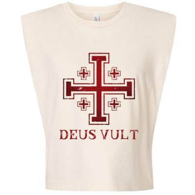 Catholic Knight Templar Crusader Cross Garment-Dyed Women's Muscle Tee