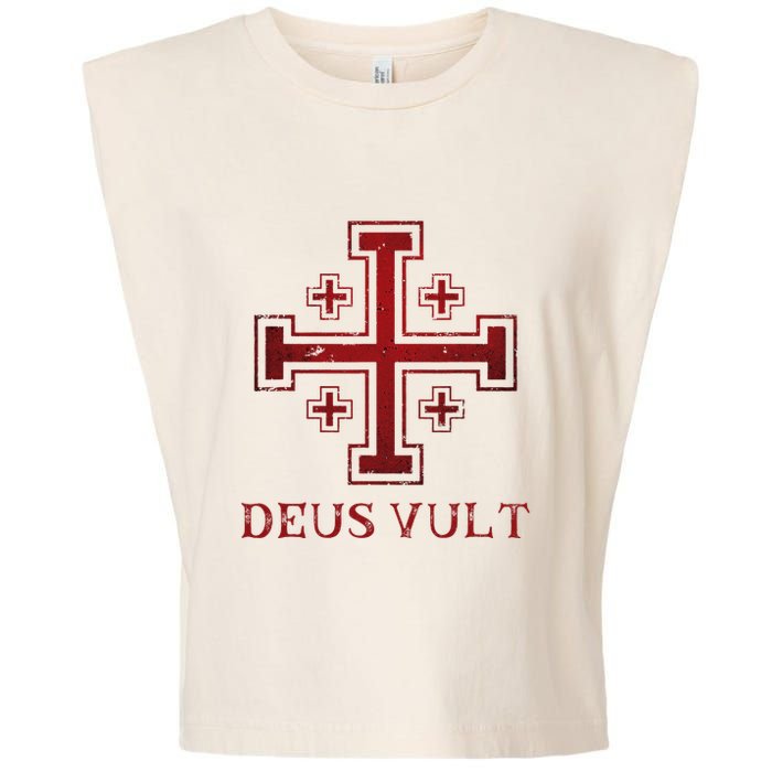 Catholic Knight Templar Crusader Cross Garment-Dyed Women's Muscle Tee