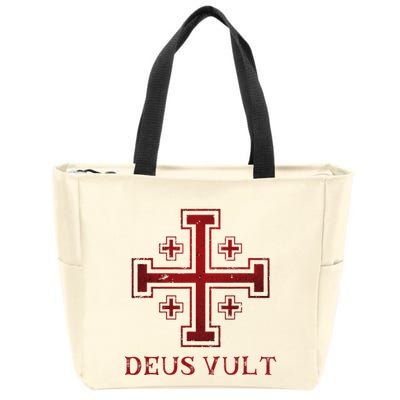 Catholic Knight Templar Crusader Cross Zip Tote Bag