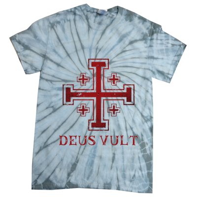 Catholic Knight Templar Crusader Cross Tie-Dye T-Shirt