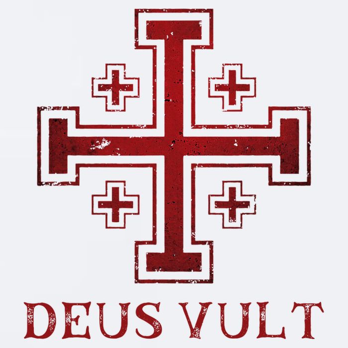 Catholic Knight Templar Crusader Cross Sueded Cloud Jersey T-Shirt