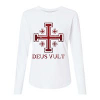 Catholic Knight Templar Crusader Cross Womens Cotton Relaxed Long Sleeve T-Shirt