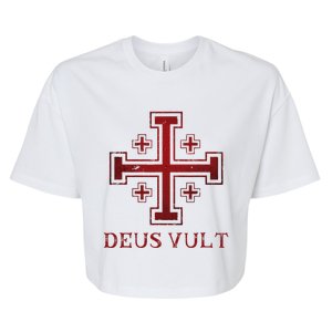 Catholic Knight Templar Crusader Cross Bella+Canvas Jersey Crop Tee