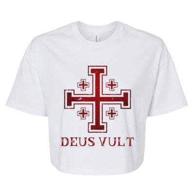 Catholic Knight Templar Crusader Cross Bella+Canvas Jersey Crop Tee