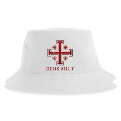 Catholic Knight Templar Crusader Cross Sustainable Bucket Hat