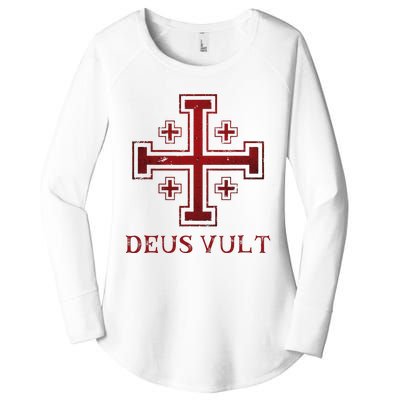 Catholic Knight Templar Crusader Cross Women's Perfect Tri Tunic Long Sleeve Shirt