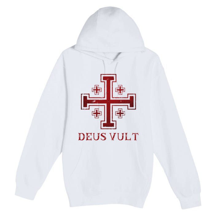 Catholic Knight Templar Crusader Cross Premium Pullover Hoodie