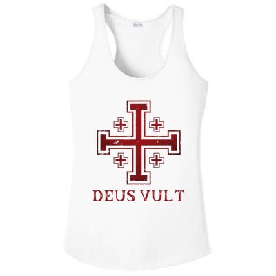 Catholic Knight Templar Crusader Cross Ladies PosiCharge Competitor Racerback Tank