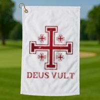Catholic Knight Templar Crusader Cross Golf Towel