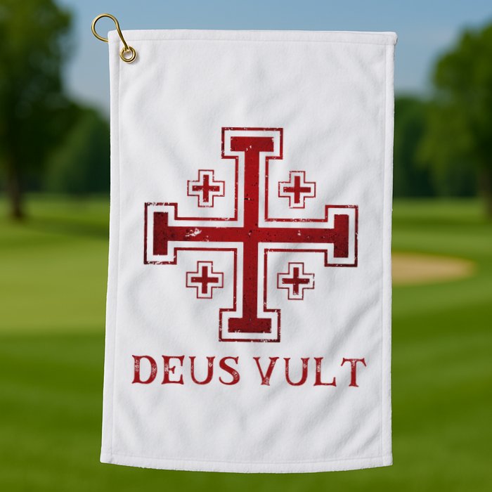 Catholic Knight Templar Crusader Cross Golf Towel