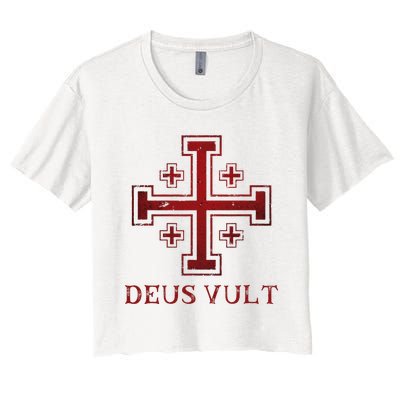 Catholic Knight Templar Crusader Cross Women's Crop Top Tee