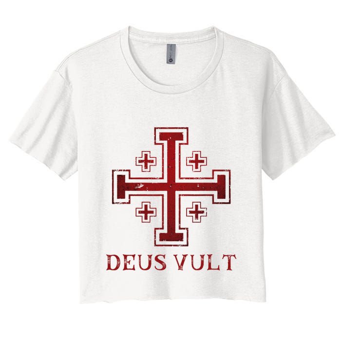 Catholic Knight Templar Crusader Cross Crop Top