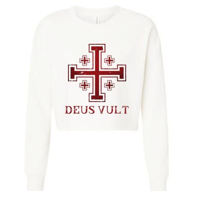 Catholic Knight Templar Crusader Cross Cropped Pullover Crew