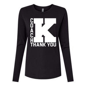 Coach K Thank You Womens Cotton Relaxed Long Sleeve T-Shirt