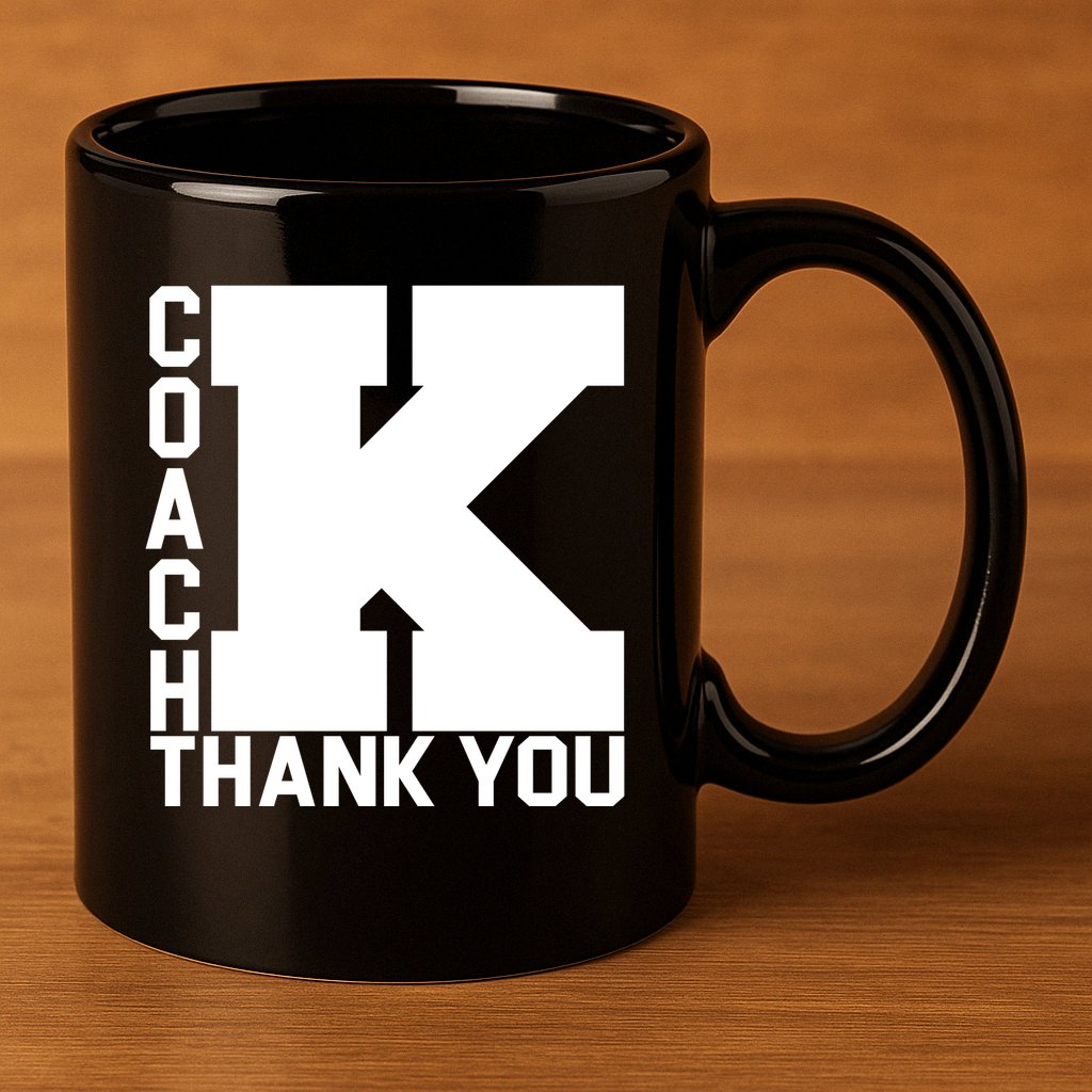 Coach K Thank You 11oz C Handle Ceramic Mug