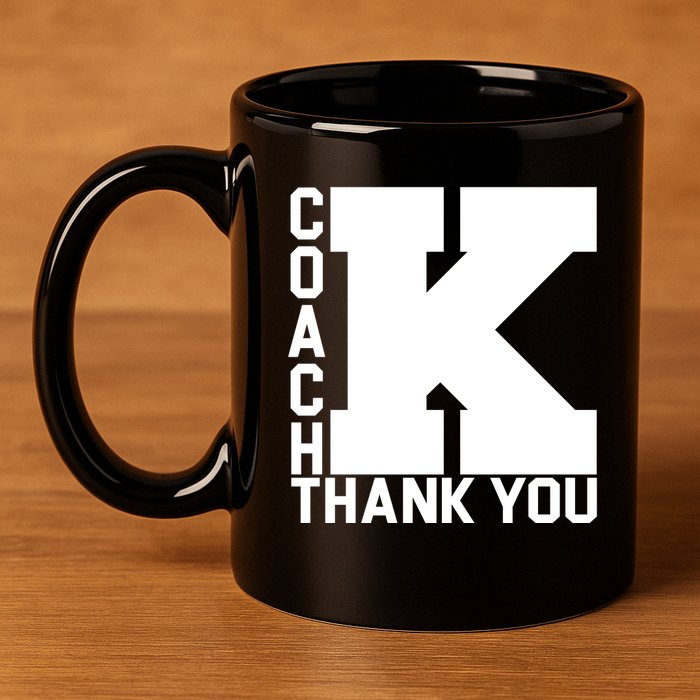 Coach K Thank You 11oz C Handle Ceramic Mug