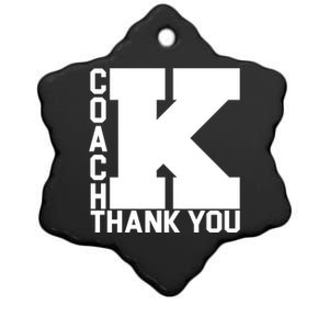 Coach K Thank You Ceramic Star Ornament