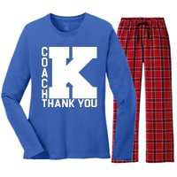 Coach K Thank You Women's Long Sleeve Flannel Pajama Set 