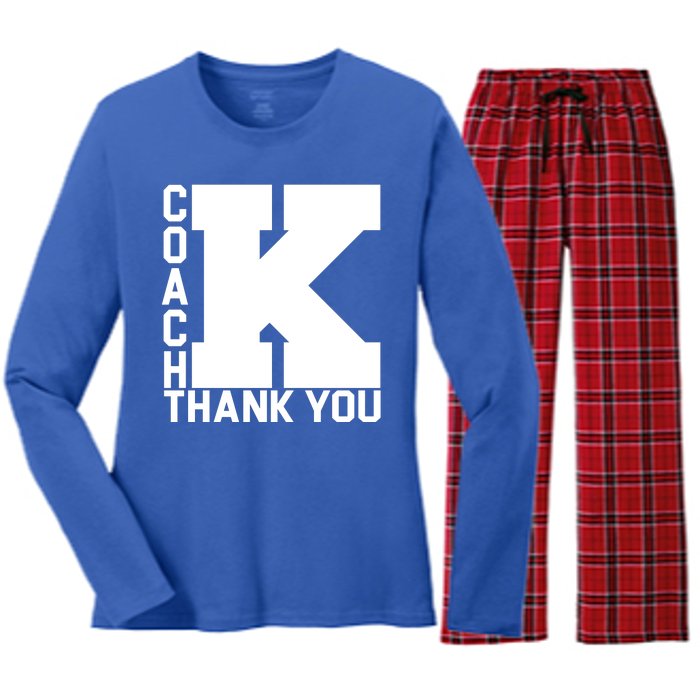 Coach K Thank You Women's Long Sleeve Flannel Pajama Set 