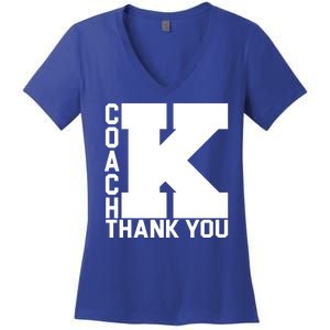 Coach K Thank You Women's V-Neck T-Shirt