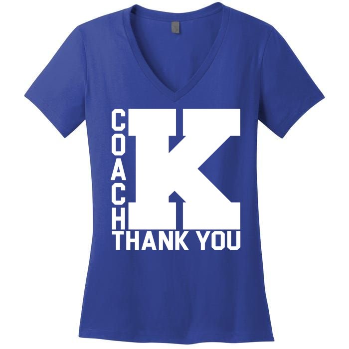 Coach K Thank You Women's V-Neck T-Shirt