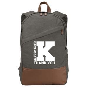 Coach K Thank You Cotton Canvas Backpack