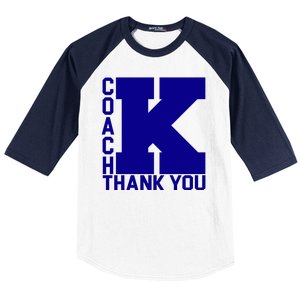 Coach K Thank You Baseball Sleeve Shirt