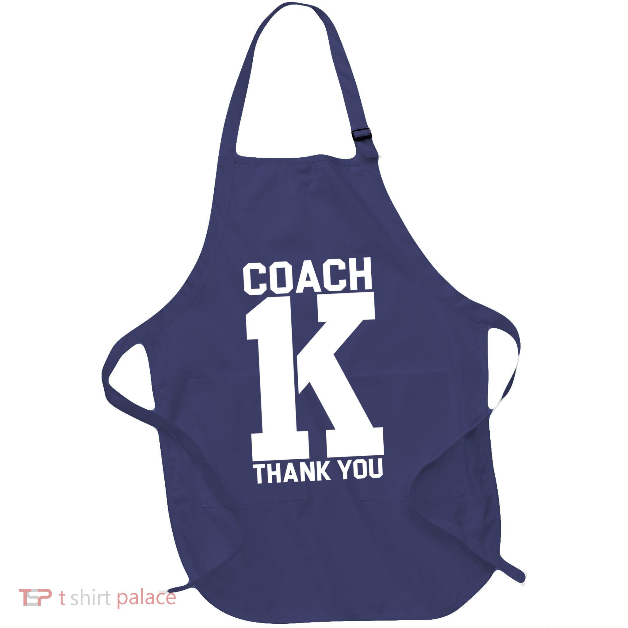 Coach K Thank You College Full-Length Apron With Pockets