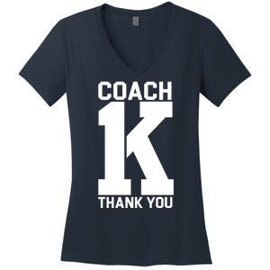 Coach K Thank You College Women's V-Neck T-Shirt