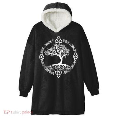 Celtic Knot Tree of Life Yggdrasill Hooded Wearable Blanket