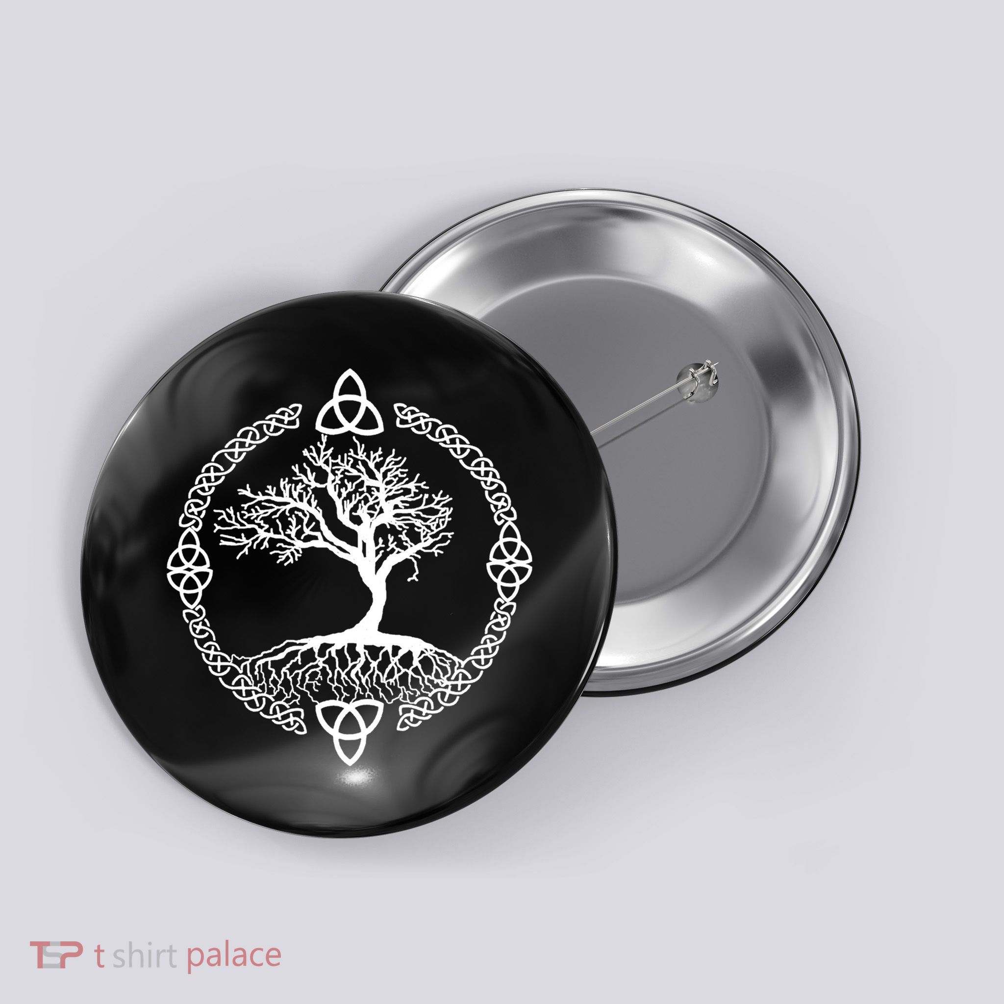 Celtic Knot Tree of Life Yggdrasill Button