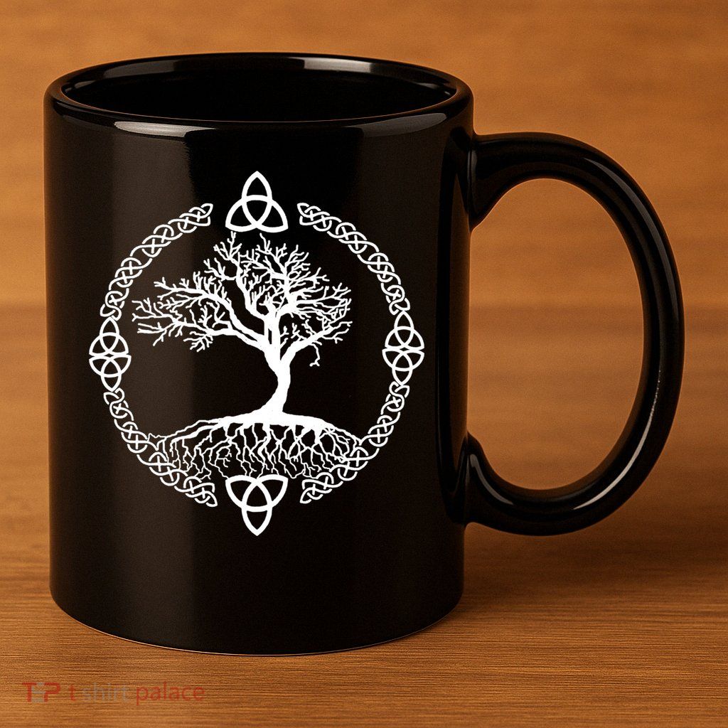 Celtic Knot Tree of Life Yggdrasill 11oz C Handle Ceramic Mug