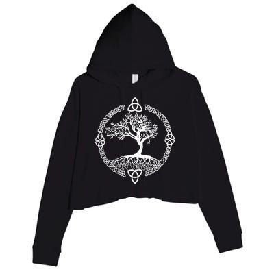 Celtic Knot Tree of Life Yggdrasill Crop Fleece Hoodie