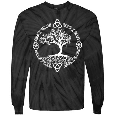 Celtic Knot Tree of Life Yggdrasill Tie-Dye Long Sleeve Shirt