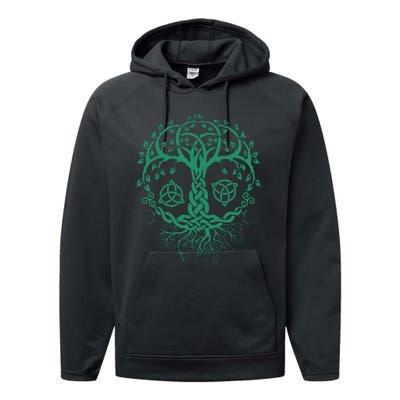 Celtic Knot Tree Of Life  Tree Of Life Viking Performance Fleece Hoodie