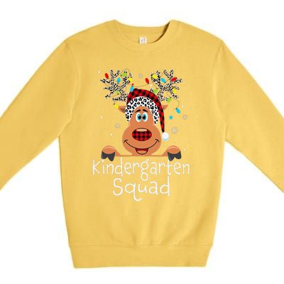 Christmas Kindergarten Teacher Squad Reindeer Teacher Premium Crewneck Sweatshirt