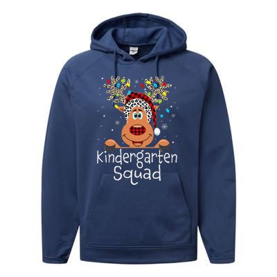 Christmas Kindergarten Teacher Squad Reindeer Teacher Performance Fleece Hoodie