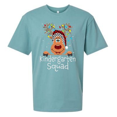 Christmas Kindergarten Teacher Squad Reindeer Teacher Sueded Cloud Jersey T-Shirt