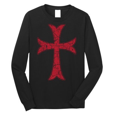 Crusader Knights Templer Cross Long Sleeve Shirt