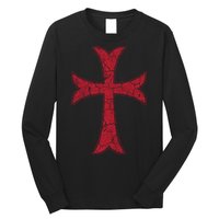 Crusader Knights Templer Cross Long Sleeve Shirt