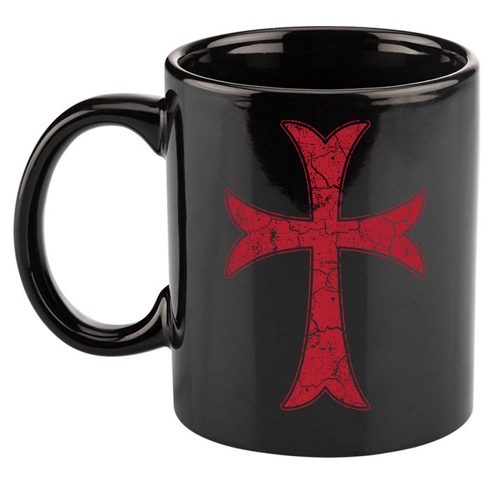 Crusader Knights Templer Cross 11oz C Handle Ceramic Mug